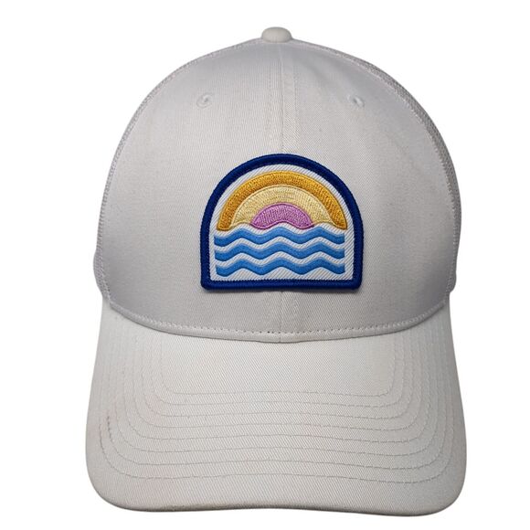 Sunset Waves Patch Snapback Trucker Hat White One Size Mesh Back Columbia - Picture 1 of 8